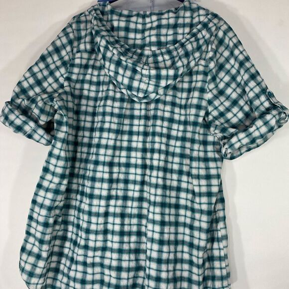 Plaid Cotton Shirt with Hood 22/24 - Picture 2 of 9